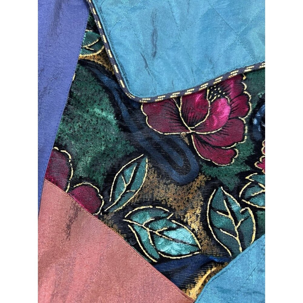 Vintage Westbound Windbreaker Womens L Petites Velvet Burnout Floral Jacket 80s - Picture 12 of 16